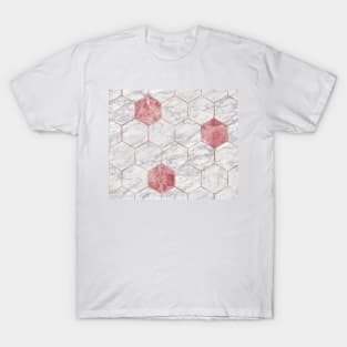 Rosa marble hexagons T-Shirt